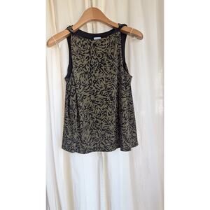 Evereve Peyton Jensen Womens Olive/Black Greta Twist Tank Lined, Size Medium